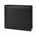Black braided pattern faux leather folding wallet 12 x 9.5 x 1.5 cm
