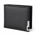 Men's wallet 12 x 9.5 x 1.5 cm black braided synthetic folding with card holder