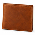 Portefeuille pliant 12 x 9.5 cm marron aspect cuir style classique