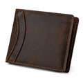 Classic brown leather folding wallet 12 x 9 x 2 cm