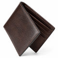 Portefeuille bifold 11 x 9 x 1.5 cm en cuir marron avec compartiments pour cartes