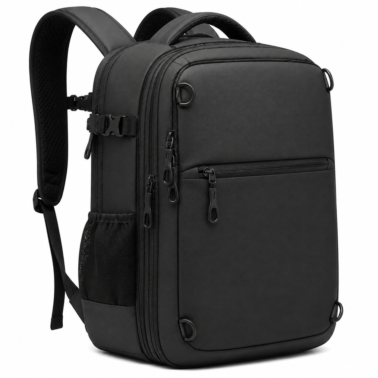 Sac à dos 32 x 18 x 48 cm noir en tissu synthétique à compartiments multiples pour voyage et quotidien