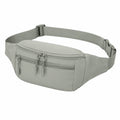 Grey synthetic textile bum bag 30 x 15 x 8 cm for leisure with adjustable strap