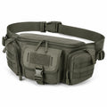 Sac banane 35 x 15 x 18 cm en textile synthétique vert kaki rangement tactique