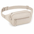 Sac banane 30 x 15 x 8 cm en tissu beige ¨¤ sangle r¨¦glable pour rangement quotidien
