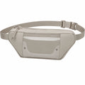 Fanny pack, 30 x 15 x 5 cm, beige faux leather with adjustable transparent pocket