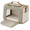Pet Carrier 45 x 30 x 32 cm Sage Green Polyester with Breathable Mesh and Inner Mat