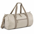 50 cm beige polyester travel bag with adjustable shoulder strap