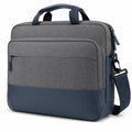 Sacoche ordinateur portable 40 cm polyester gris-bleu marine avec bandoulière